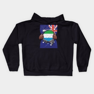 Sierra Leone Flag Australian Flag Ripped - Gift for Sierra Leonean From Sierra Leone Kids Hoodie